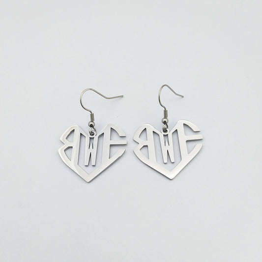 BWE 18k Gold Plated/Stainless Steel Fishhook Earrings with Logo